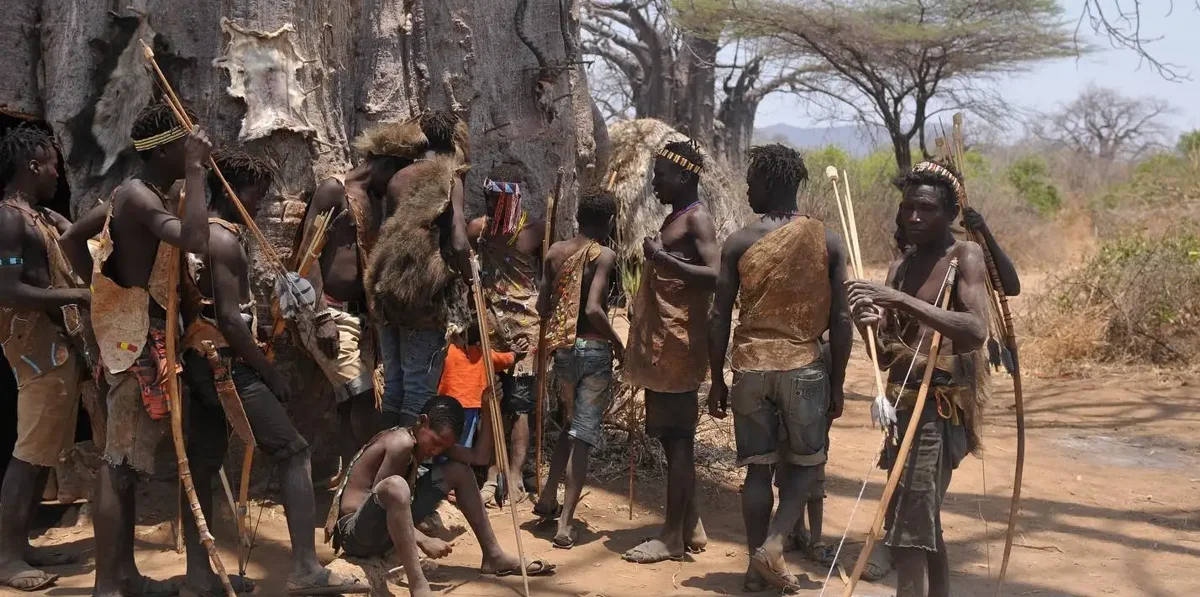 A cultural encounter near Lake Eyasi, Tanzania
